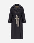 Herno TRENCH COAT IN ECOAGE AND MONOGRAM LUREX Blu Navy IM000175D12456Z9200