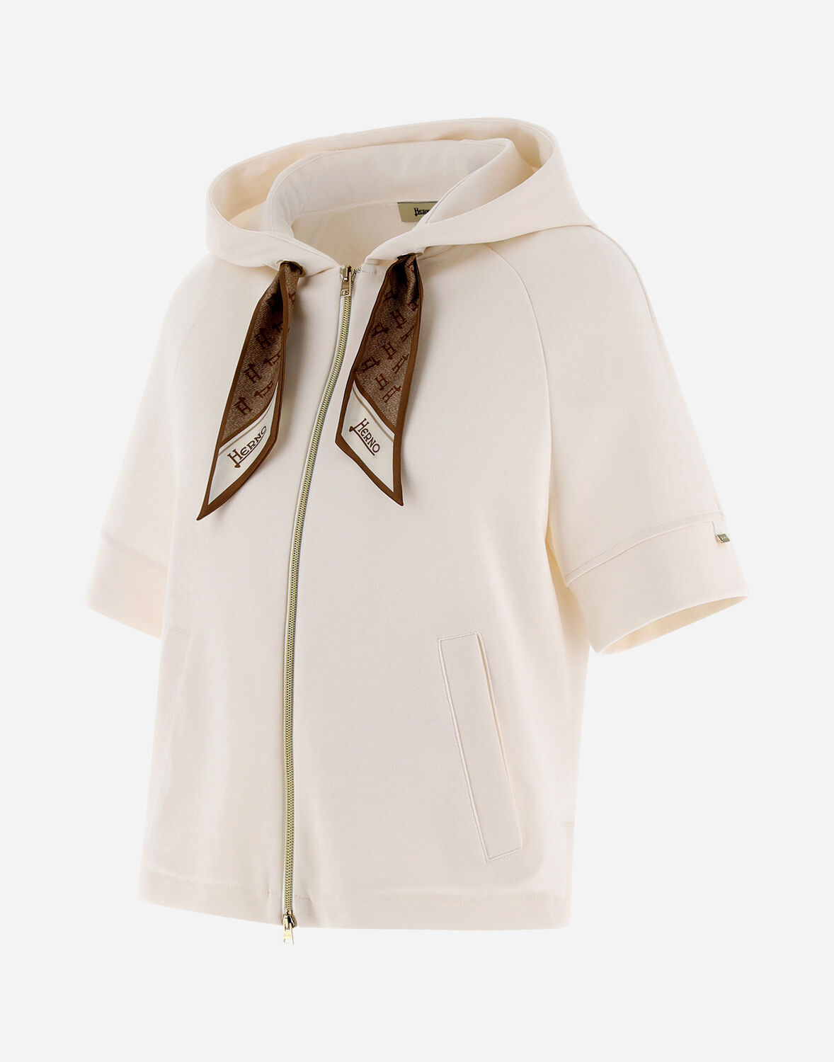 Herno Yoga Cape With Scarf In White