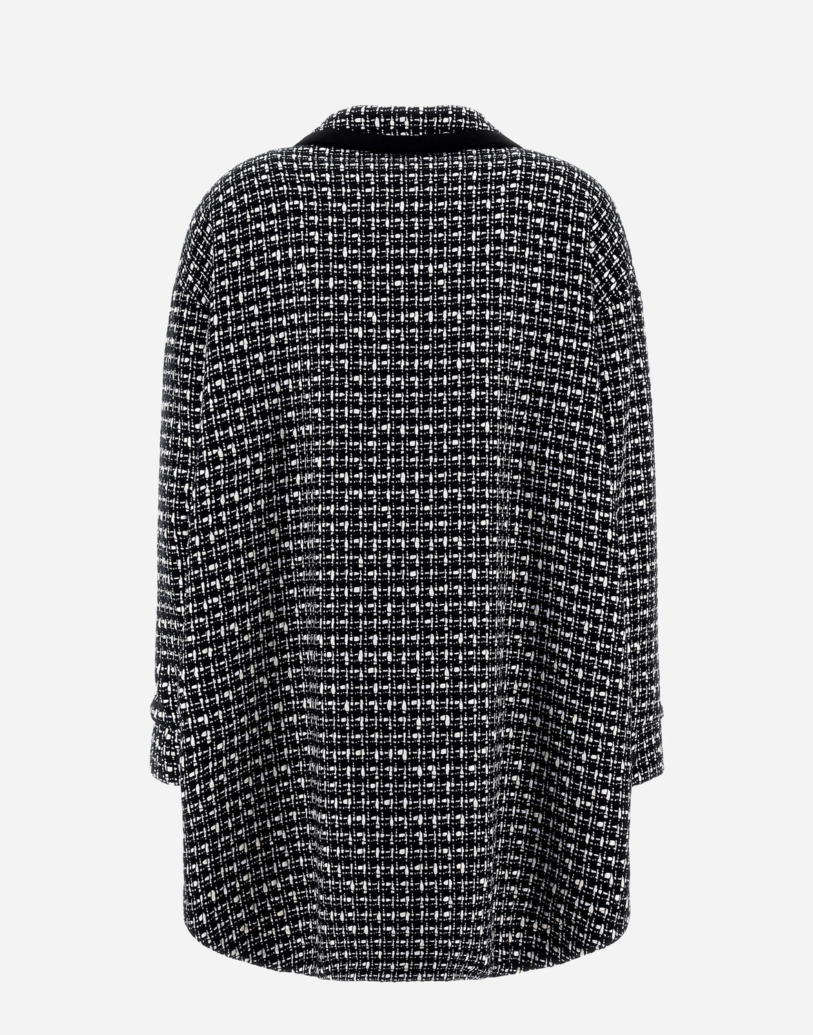 Herno Tweed Midi Coat In Black