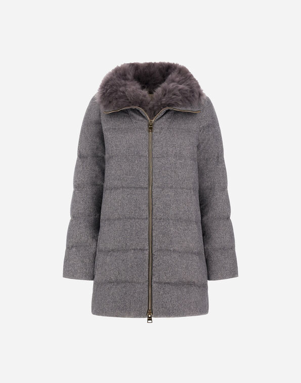 Herno A-SHAPE JACKET IN CASHMERE AND SILK Grey PI002181D380879430