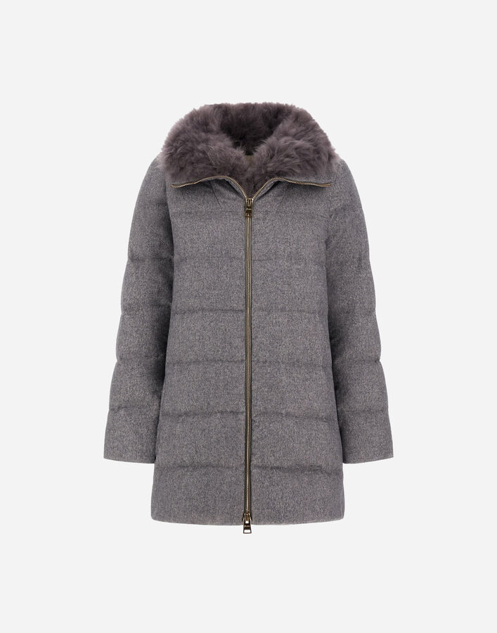 Herno A-SHAPE JACKET IN CASHMERE AND SILK Grey PI002181D380879430