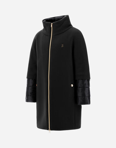 女児 エコウール＆ウルトラライトナイロン コート ブラック Herno  