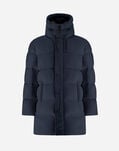 Herno LONG JACKET IN ARENDELLE AND MONOGRAM Navy Blue PI001159U12414Z9200