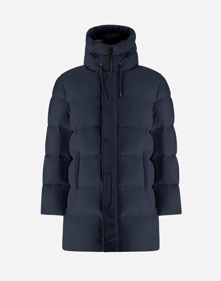 Herno LONG JACKET IN ARENDELLE AND MONOGRAM Navy Blue PI001159U12414Z9200
