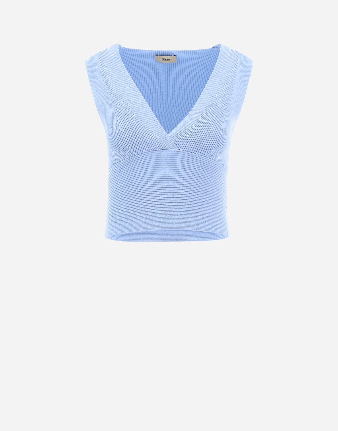 Herno Endless Viscose Rib トップ In Light Blue