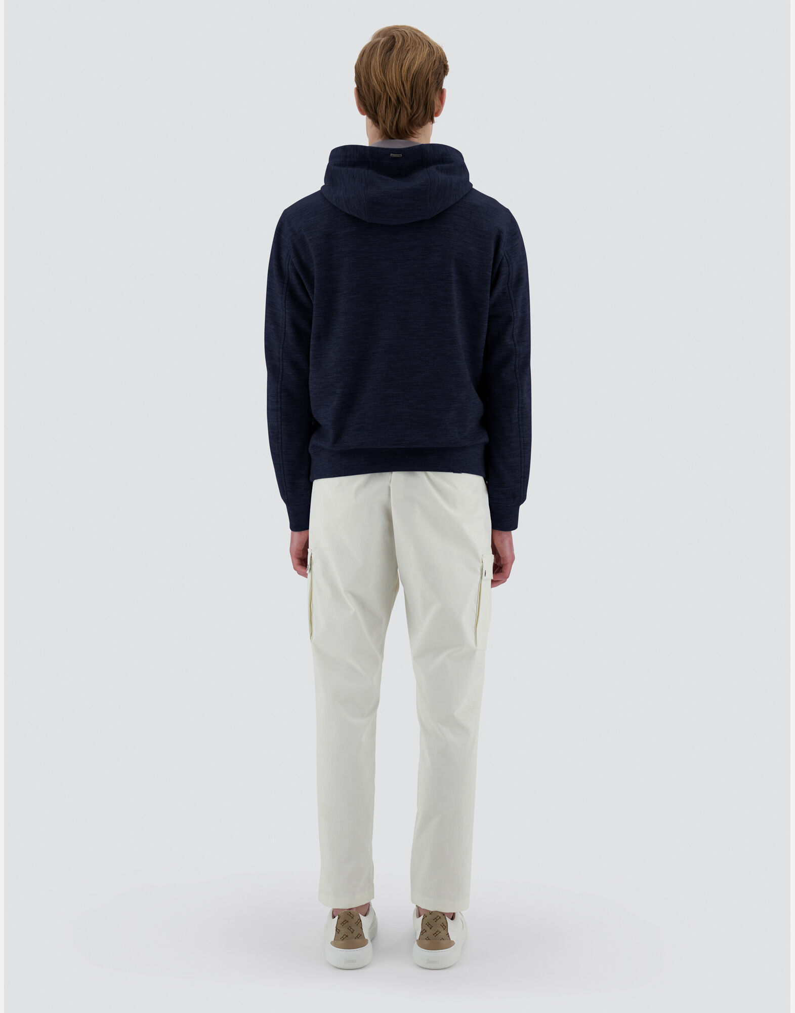 RESORT SWEATSHIRT IN COUPLED WOOL PIQUE & LIGHT NYLON