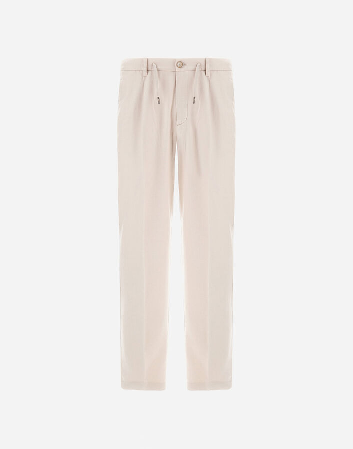Herno RESORT TROUSERS IN CASHMERE AND SILK Chantilly PT00055UR380871985