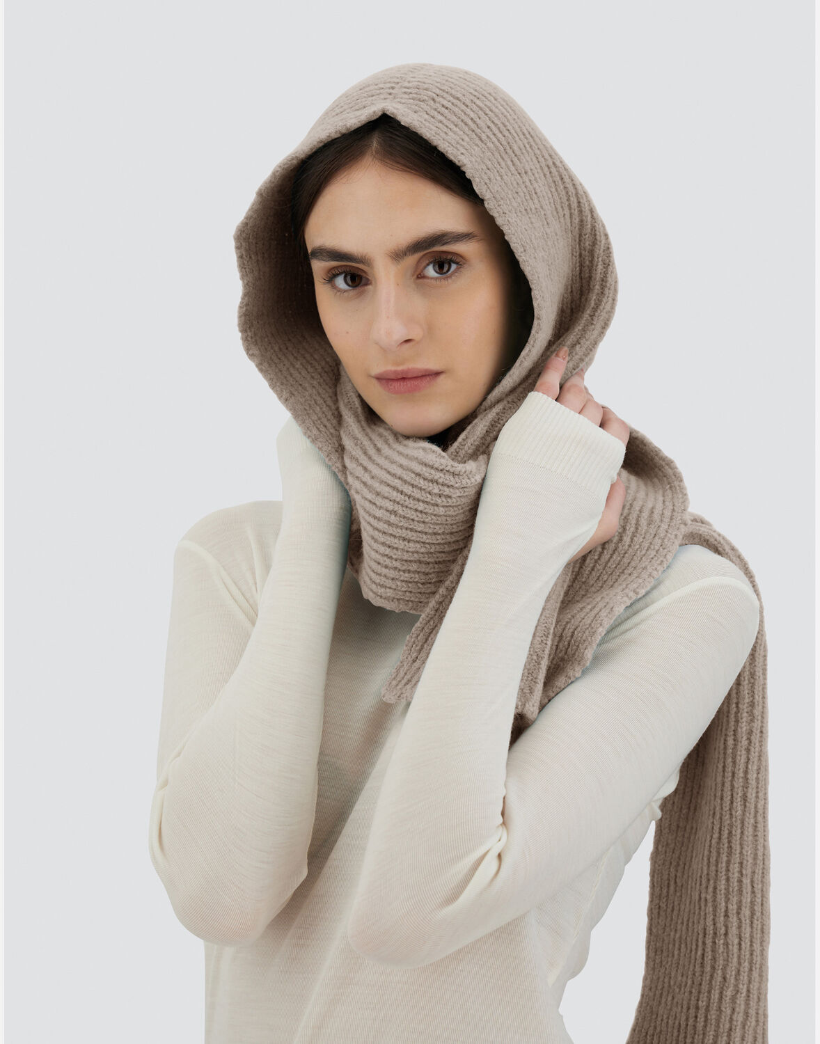 HERNO SCARF IN PLAIN ALPACA WOOL 