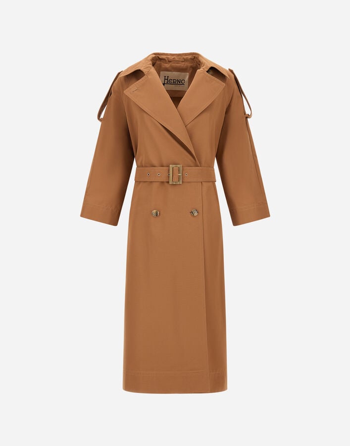 Herno TRENCH COAT IN NYLON GABARDINE Camel IM000203D132972157
