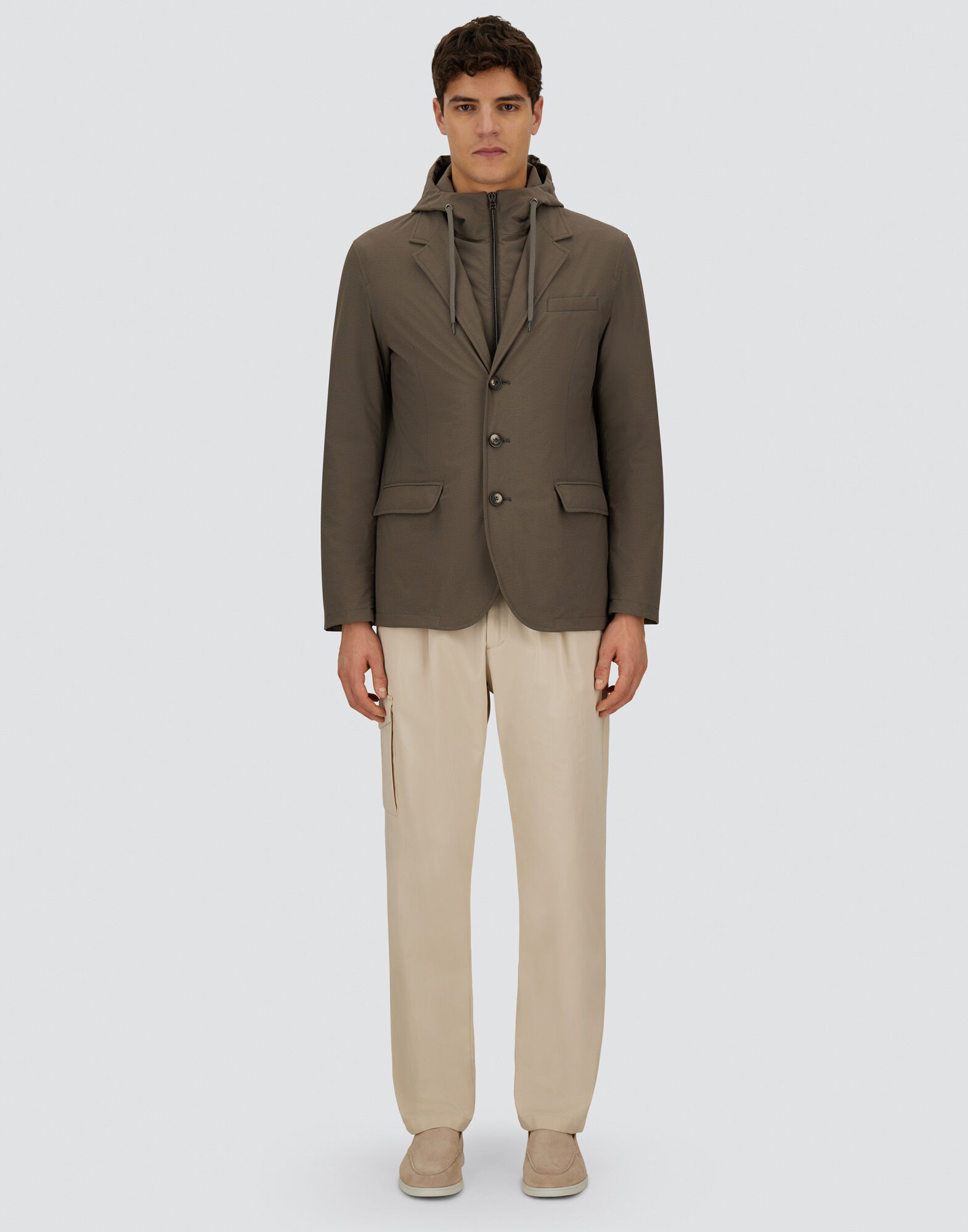 RESORT BLAZER IN NYLON COMFORT STRETCH in Dark Taupe for Men
