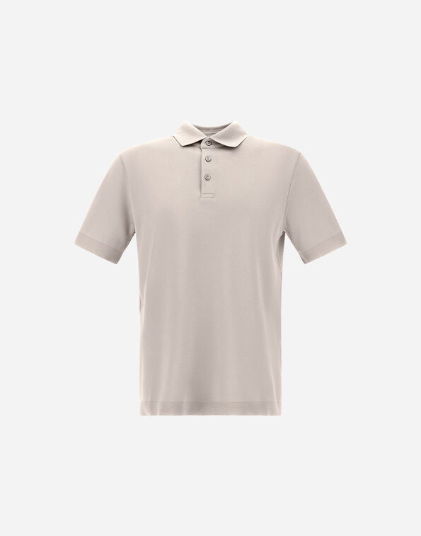 Herno JERSEY KNIT EFFECT POLO SHIRT Grey Pearl JPL00125U520599403