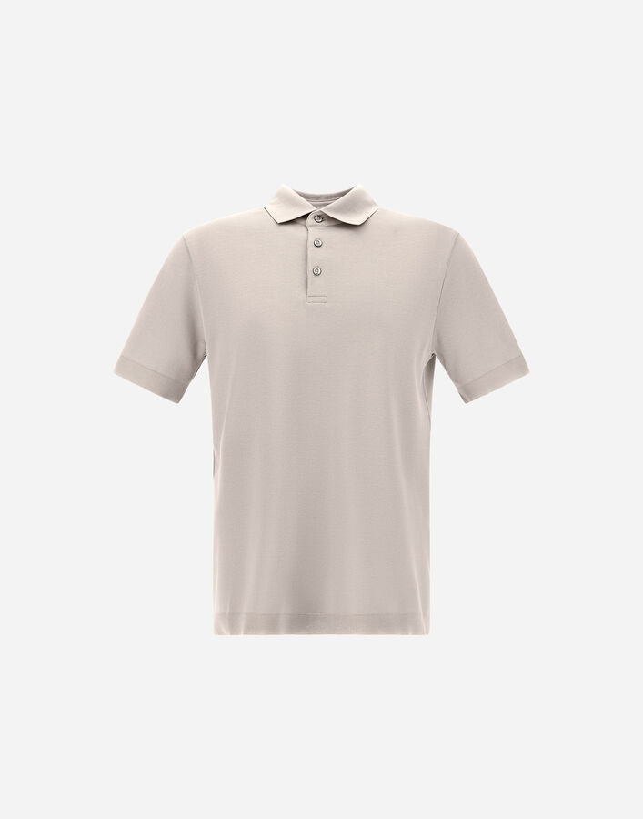 Herno JERSEY KNIT EFFECT POLO SHIRT Grey Pearl JPL00125U520599403