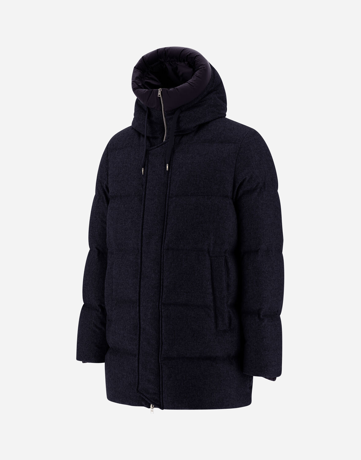 Herno Jacket In Cashmere, Silk And Ecoage In Navy Blue
