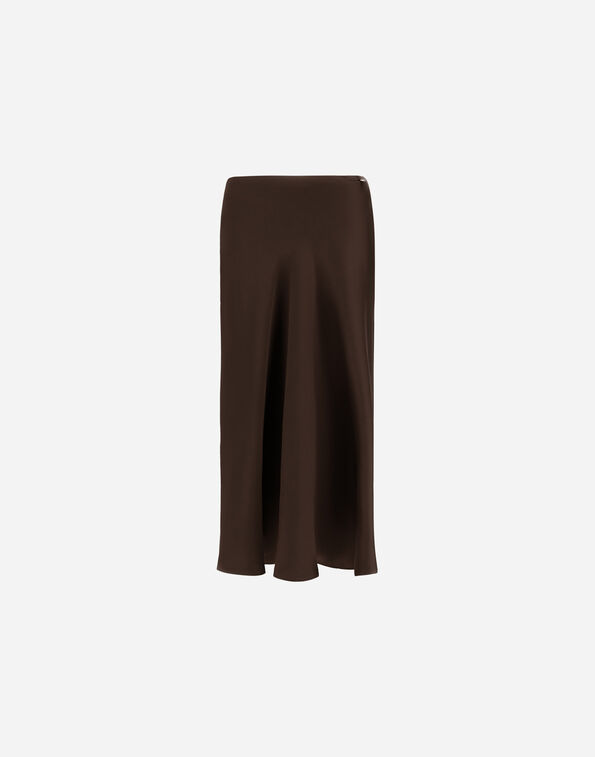 Herno RESORT SKIRT IN EXTRA-FINE SATIN Dark Chocolate GN00031DR129128810