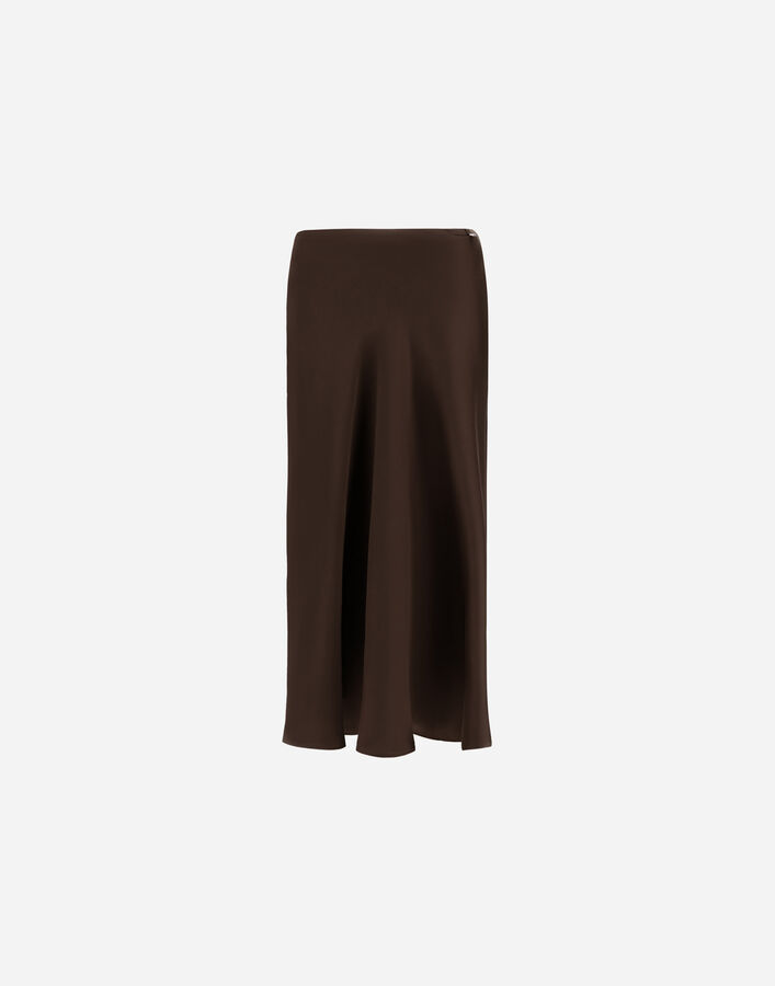 Herno RESORT SKIRT IN EXTRA-FINE SATIN Dark Chocolate GN00031DR129128810