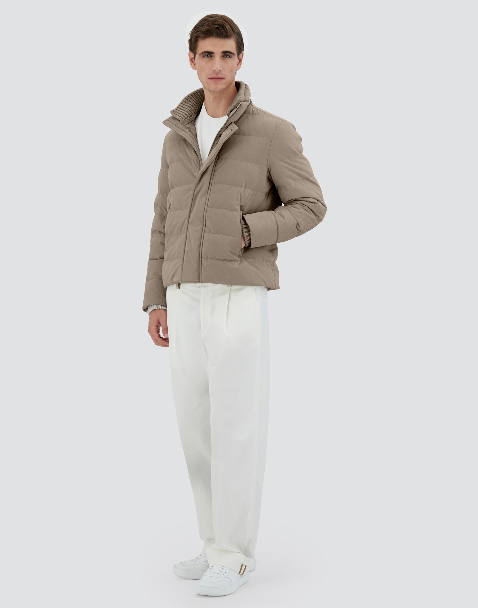 BÓMBER DE SUEDE EFFECT en Gris tórtola de Hombre | Herno®