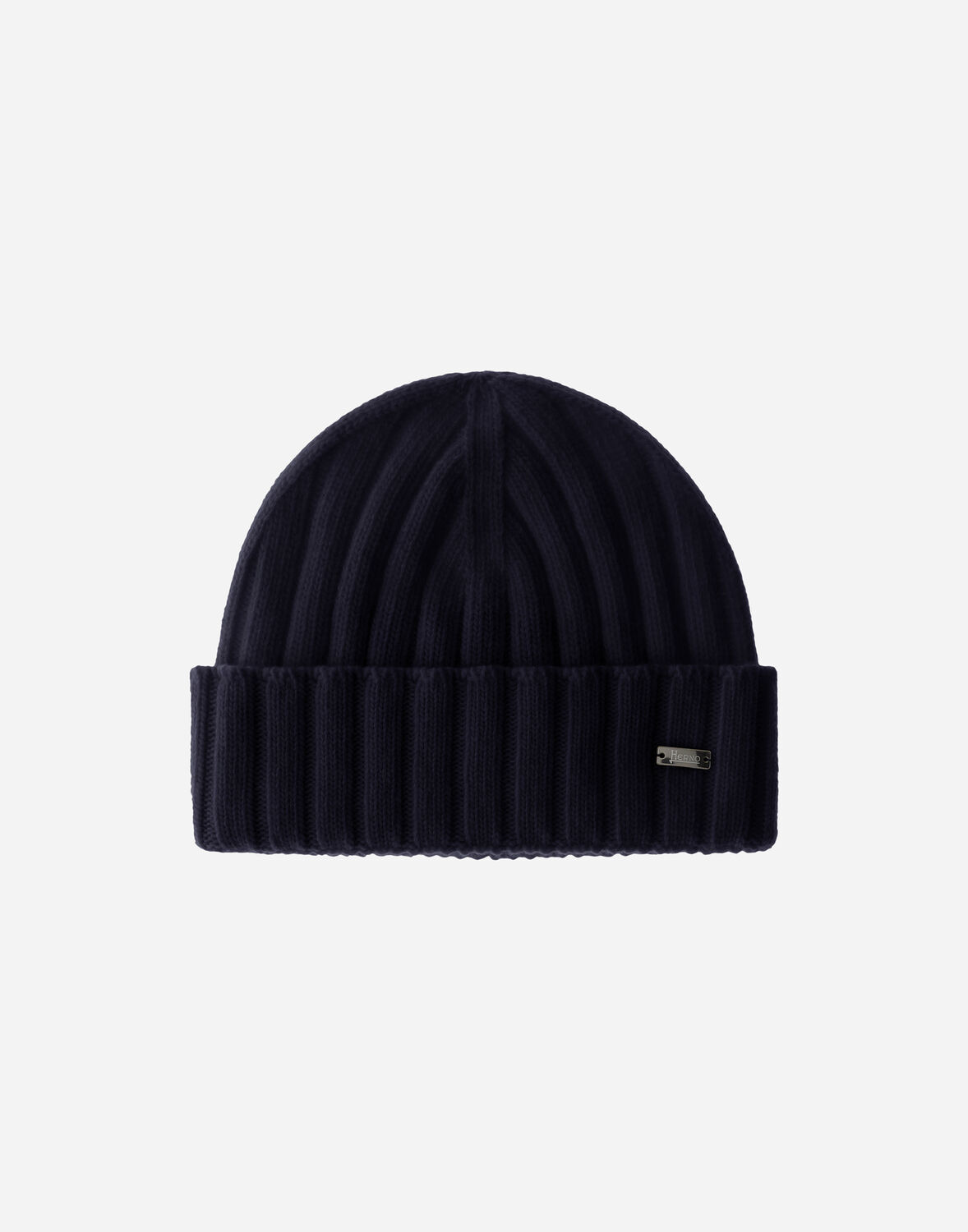 Herno インフィニティ ウールリブ Resort ニットキャップ In Navy Blue