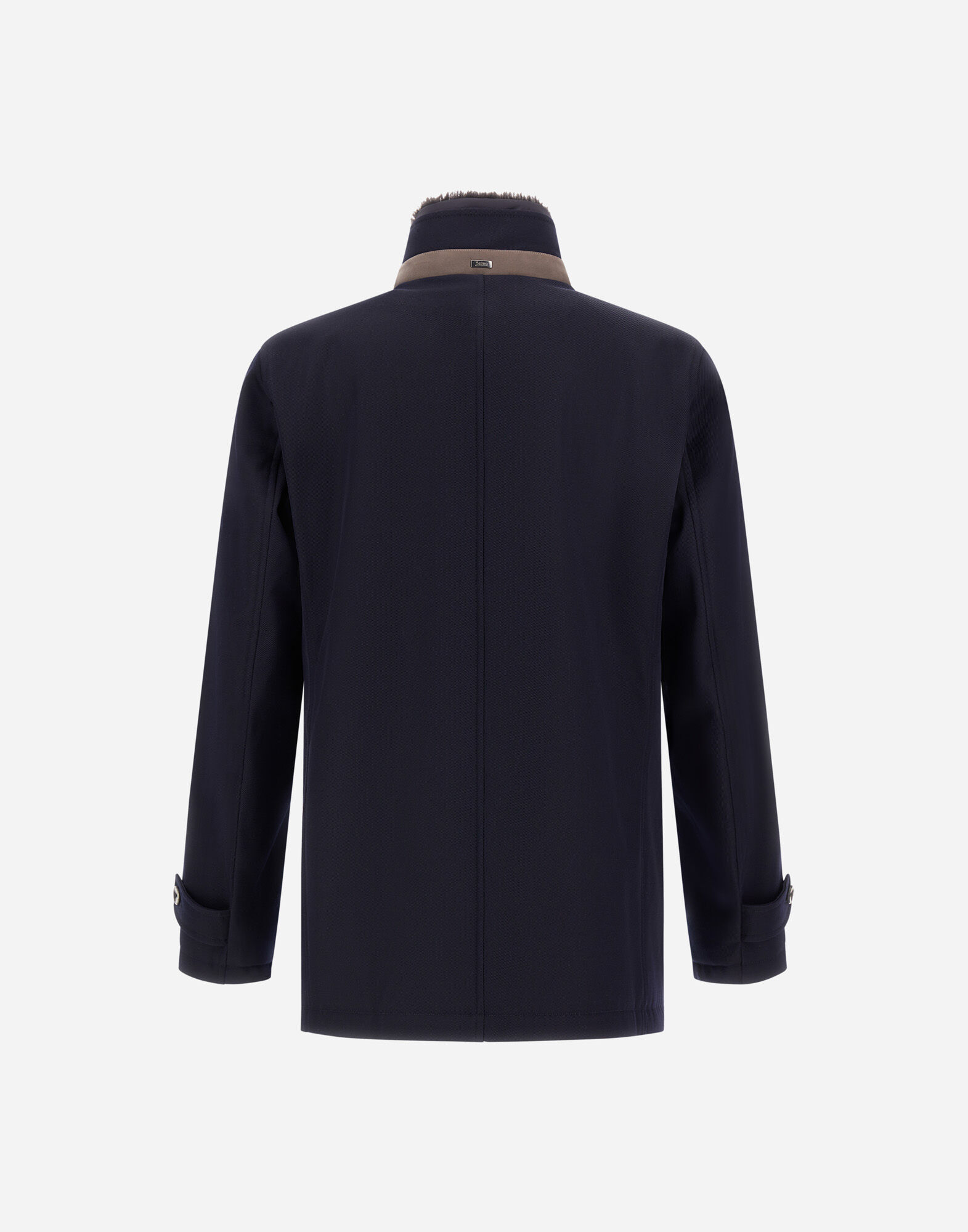 DIAGONAL WOOL CAR COAT in Navy Blue for Men | Herno®