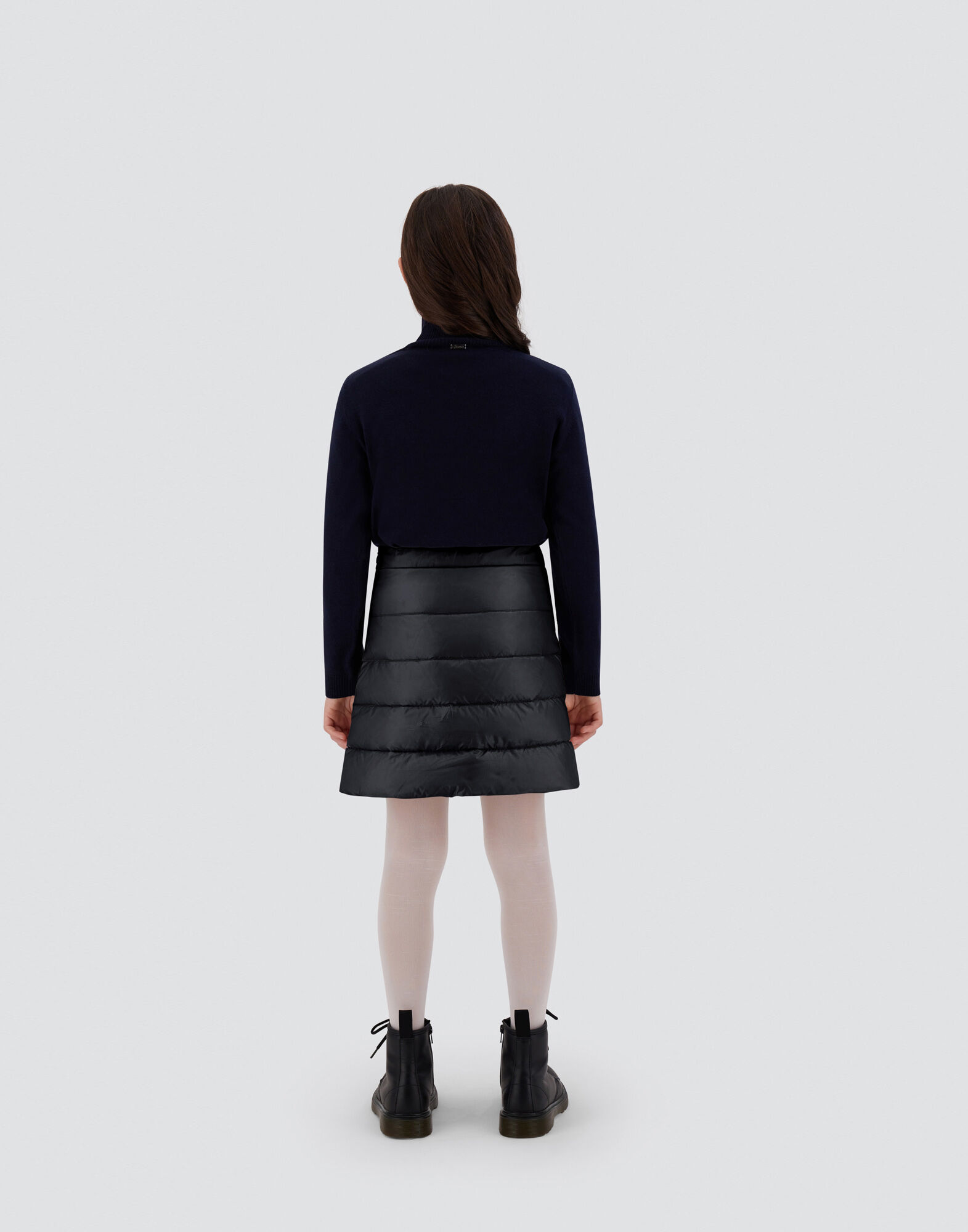 女児 ウルトラライトナイロン スカート ブラック Herno® (ヘルノ)