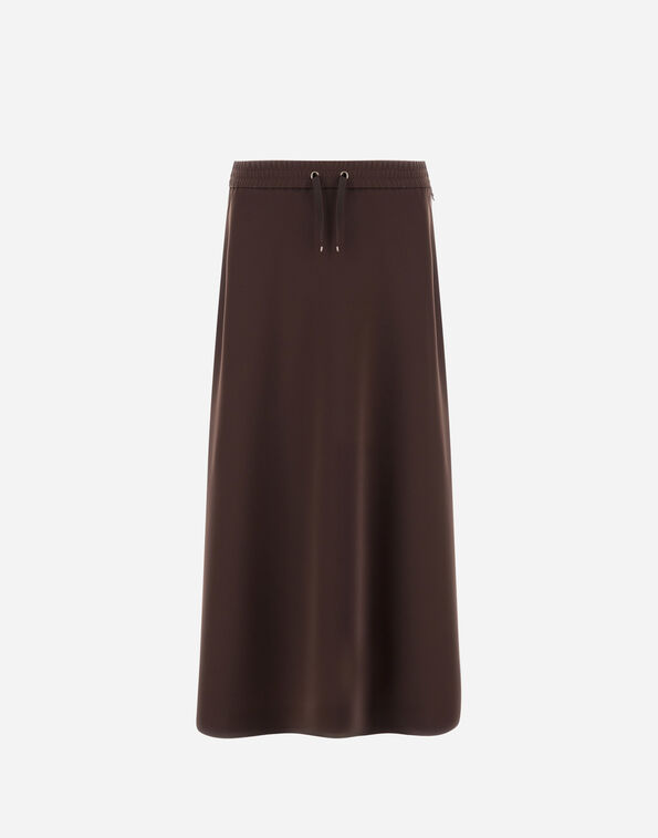 Herno SKIRT IN MATT CREPE SATIN Dark Brown GN000093D127558800