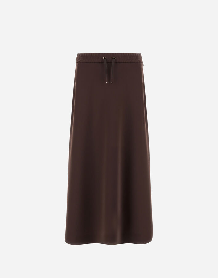Herno SKIRT IN MATT CREPE SATIN Dark Brown GN000093D127558800
