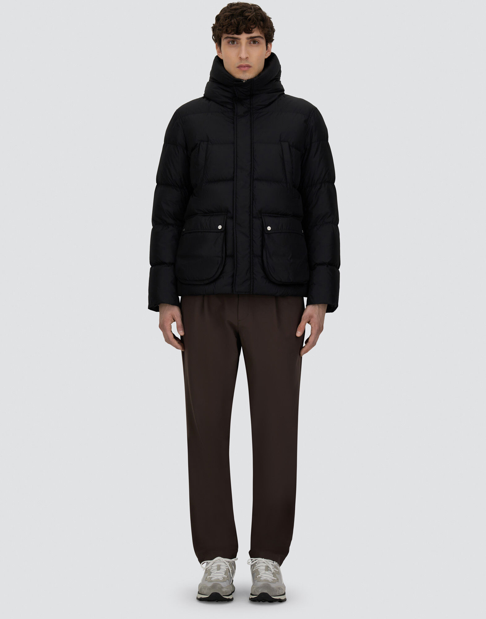 【美品】HERNO　TG8 120　ジャケット メンズ ナイロンシャモニー ボンバージャケット ブラック