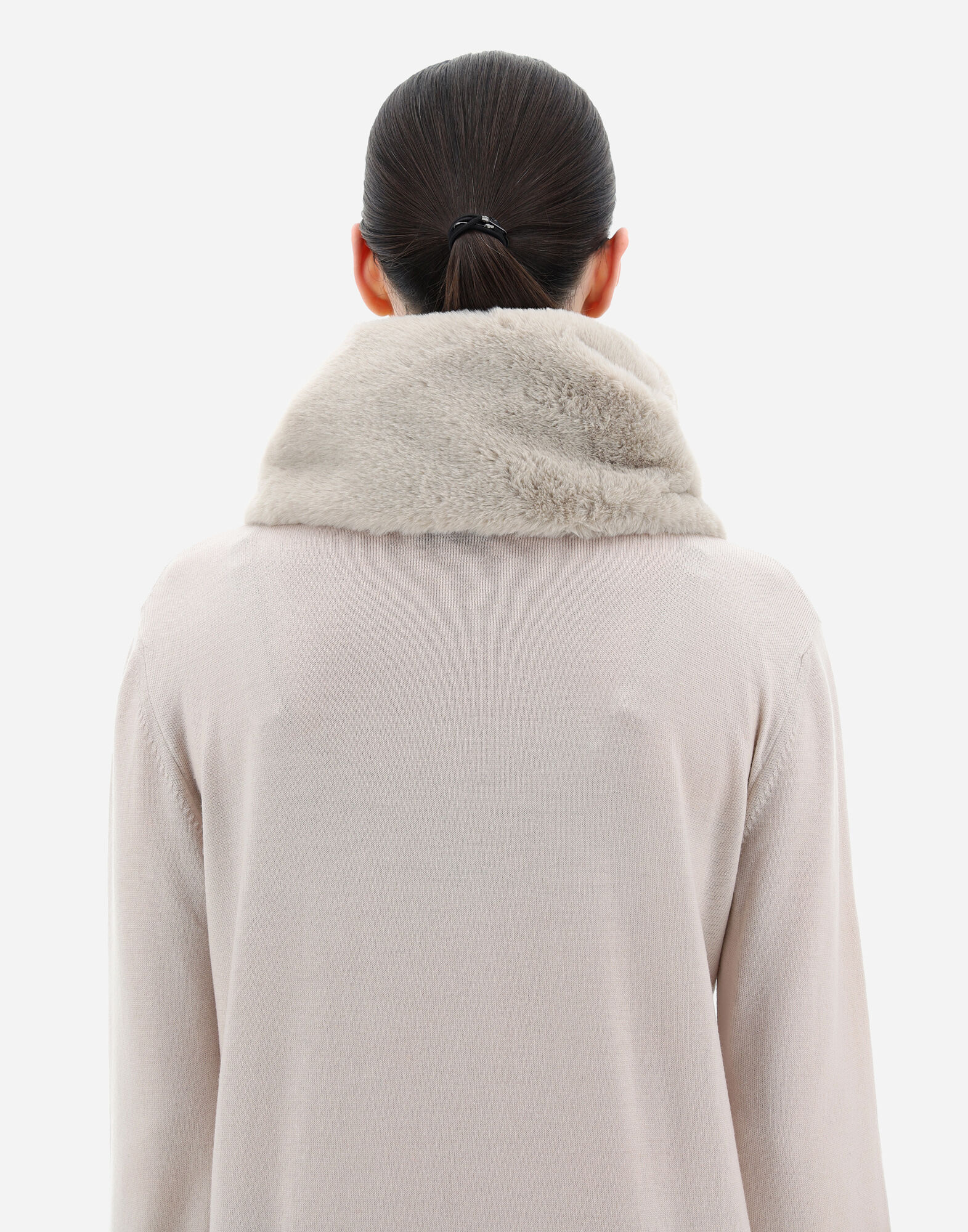 SOFT FAUX FUR AND NYLON ULTRALIGHT SCARF en Chantilly pour femme