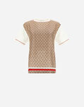 Herno PLAIN KNIT T-SHIRT WITH MONOGRAM SILK White/Red MG0001D700281060