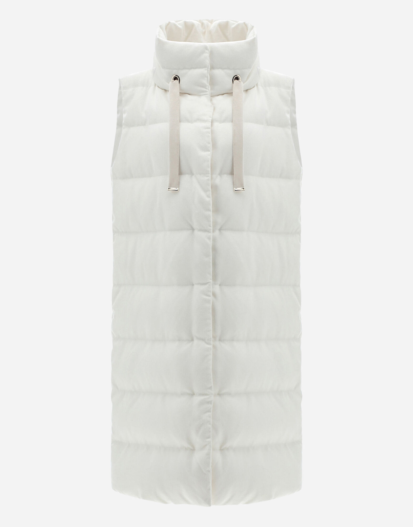 CASHMERE SILK LONG VEST in Ivory for 