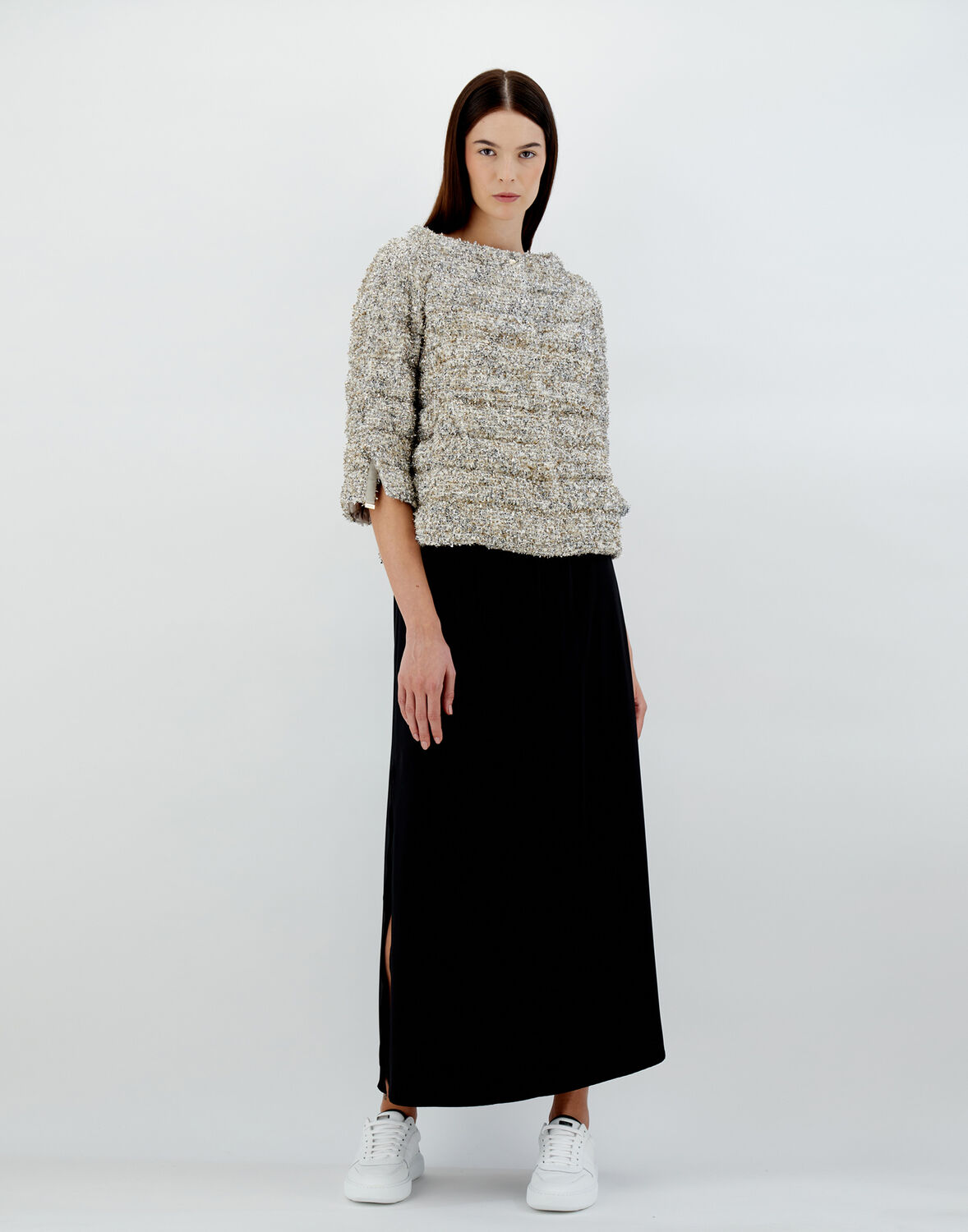 Herno Exclusive Sparkly ケープ In Camel/grey