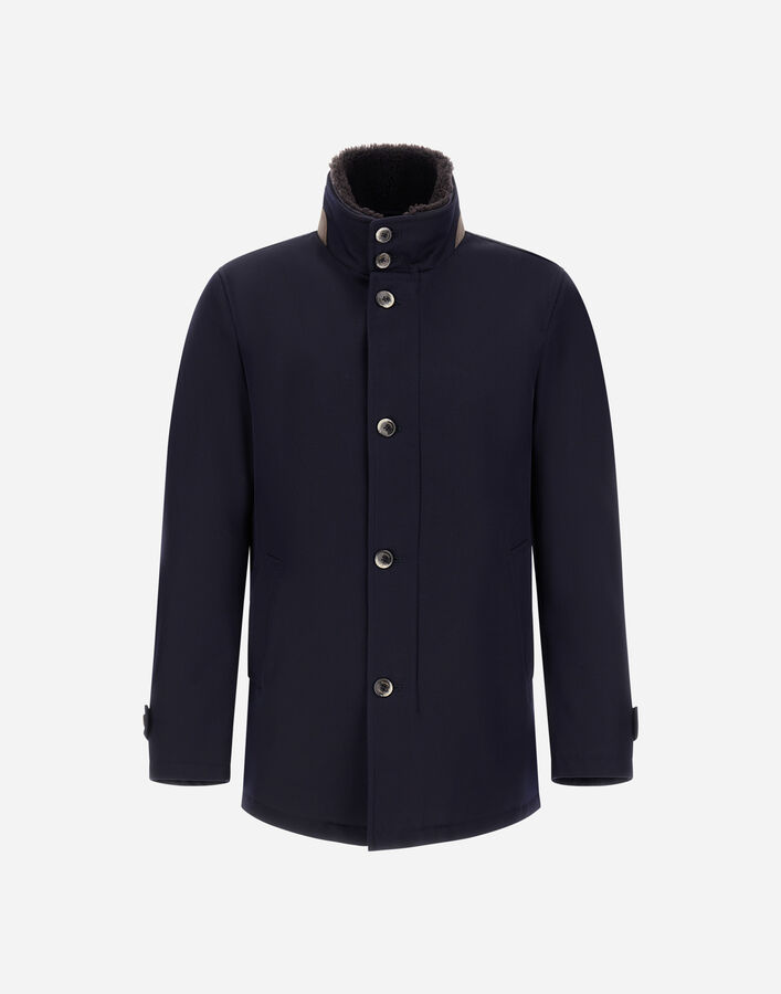 Herno CARCOAT IN DIAGONAL WOOL Navy Blue IM000369U331869200