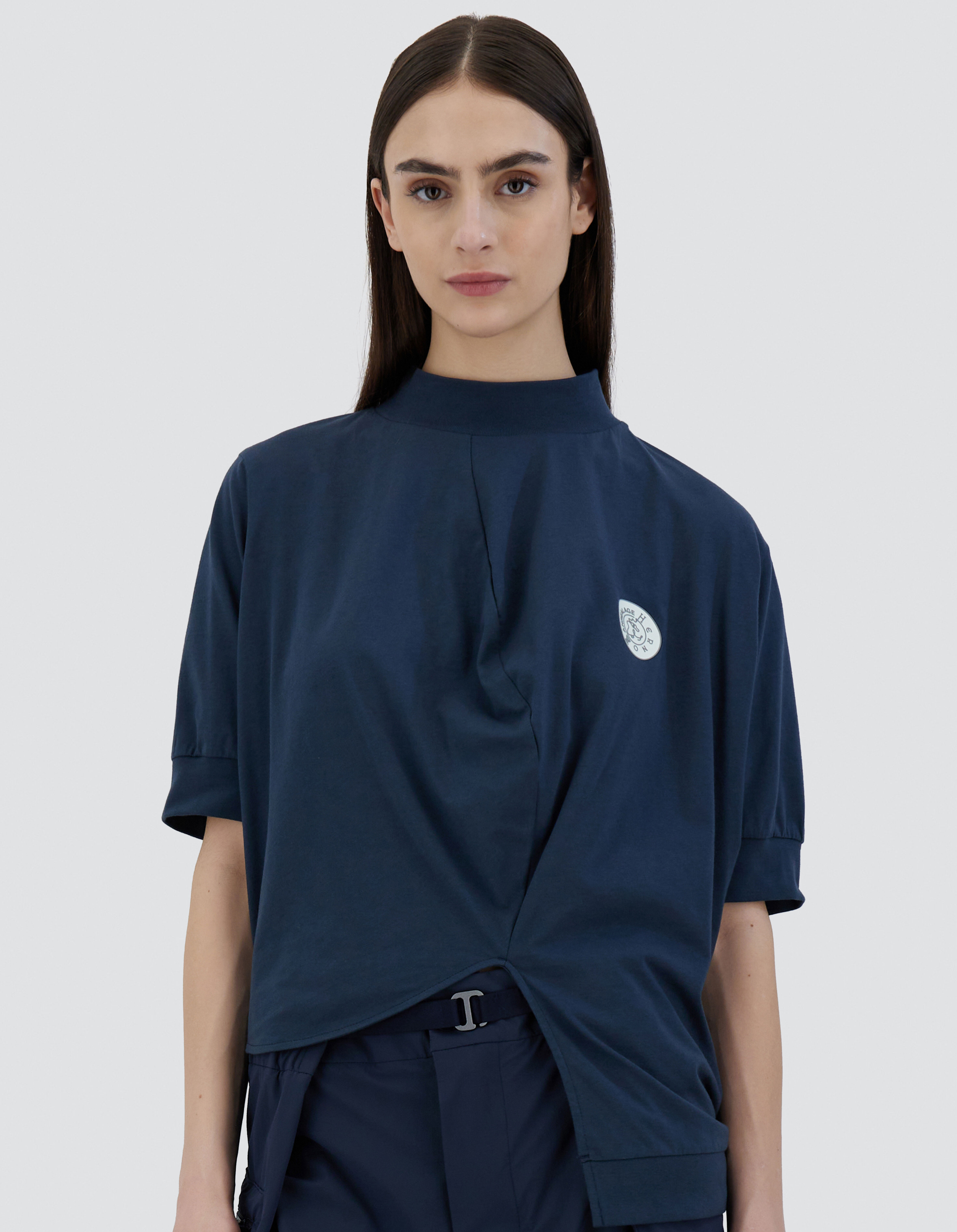 MAGLIA GLOBE IN ECO JERSEY in Blu Herno