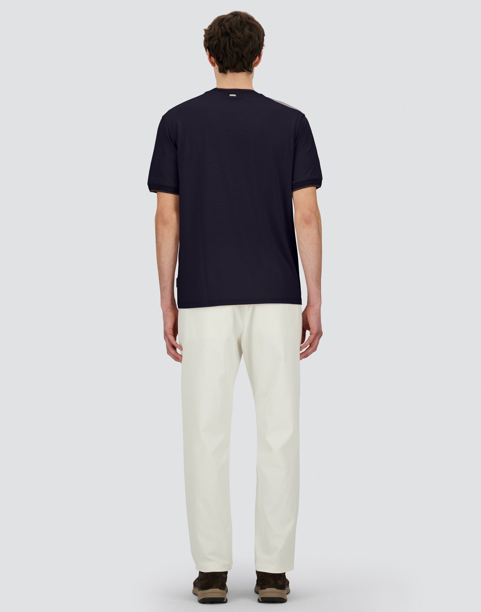 SOFT WOOL JERSEY T-SHIRT in Navy Blue for Men | Herno®