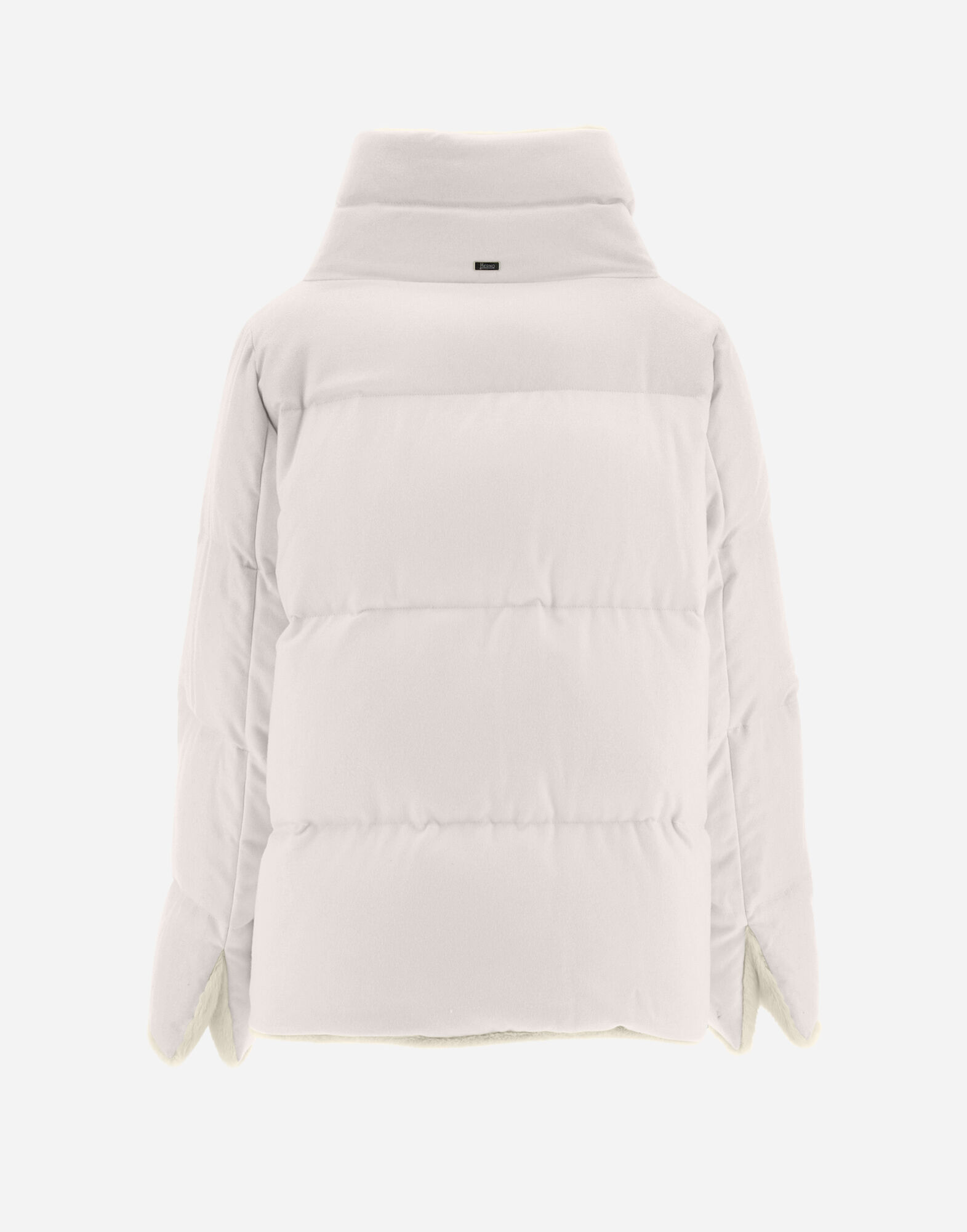 【関税&送料込】Herno Cappa A Maniche Lunghe Collo Alto E Ch CAPPA IN CASHMERE, SETA E LADY FAUX FUR in Chantilly da