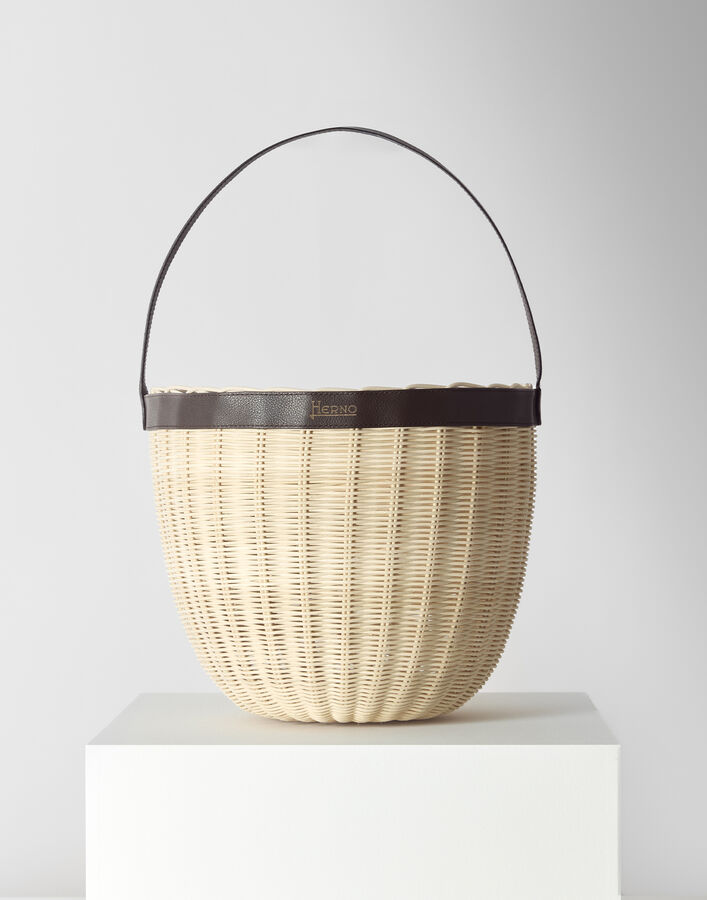 Herno RATTAN AND LEATHER BASKET Beige SUMMERBASKETRATTAN2100
