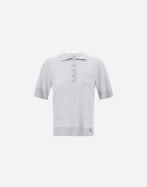Herno RESORT POLO SHIRT IN KNIT-EFFECT MELANGE JERSEY Light Grey JPL0004DR521479410