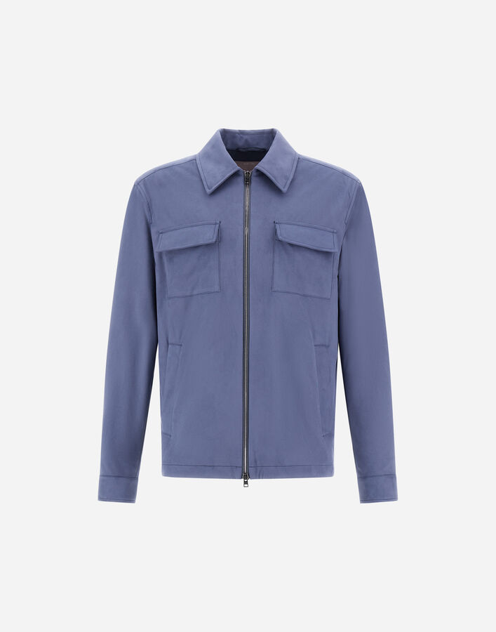Herno RESORT OVERSHIRT IN SUEDE-EFFECT MICROFIBRE Light Blue GI00100UR124549122