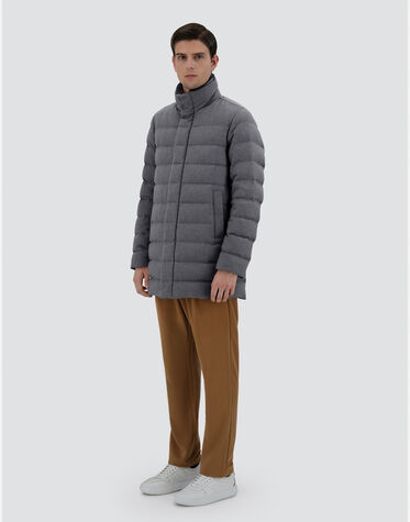 メンズ カシミヤ シルク ライトフェイクファー コート グレー | Herno  