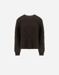 Herno COBBED BLOWN ALPACA WOOL JUMPER Dark Chocolate MG000191D703078810