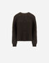 Herno COBBED BLOWN ALPACA WOOL JUMPER Dark Chocolate MG000191D703078810