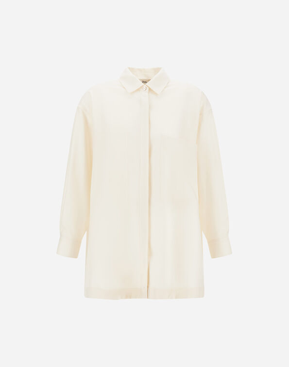 Herno WOOL FLANNEL SHIRT Milk White CM000063D334781100