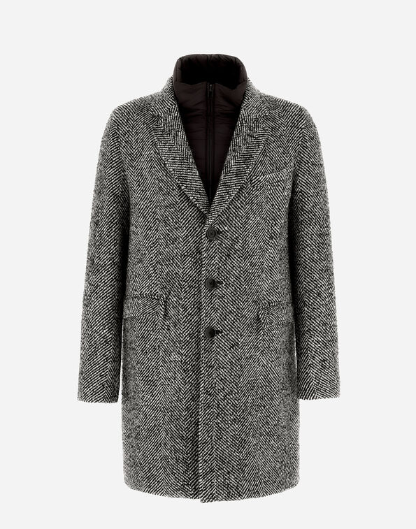 HERRINGBONE COAT AND NUAGE COAT in Dark Chocolate for Men | Herno®