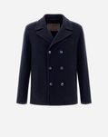 Herno RESORT PEA COAT IN NEW MODERN DOUBLE Navy Blue PE00014UR334159200