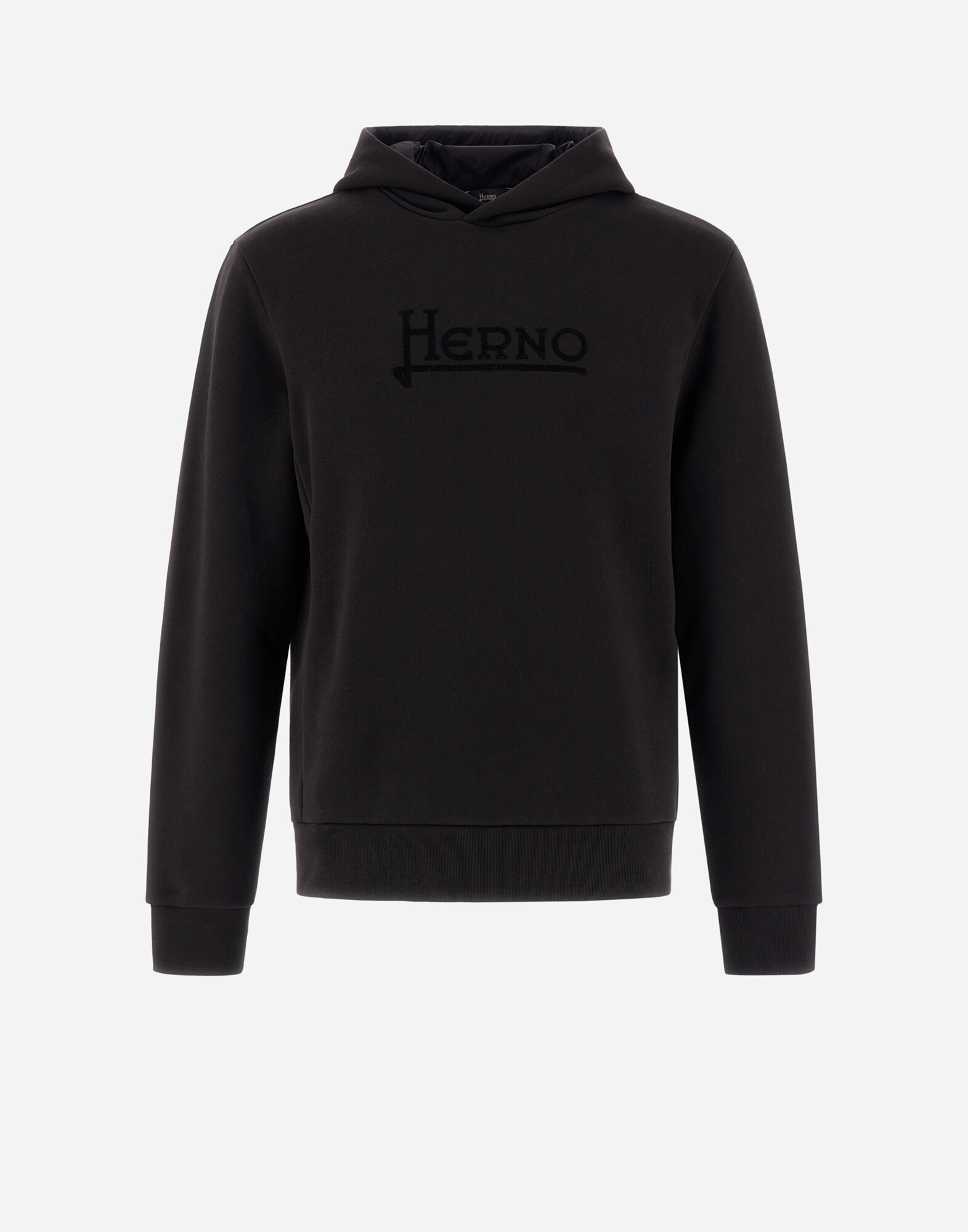 HOODIE IN HEAVY COTTON SWEATER in Black for Men Herno