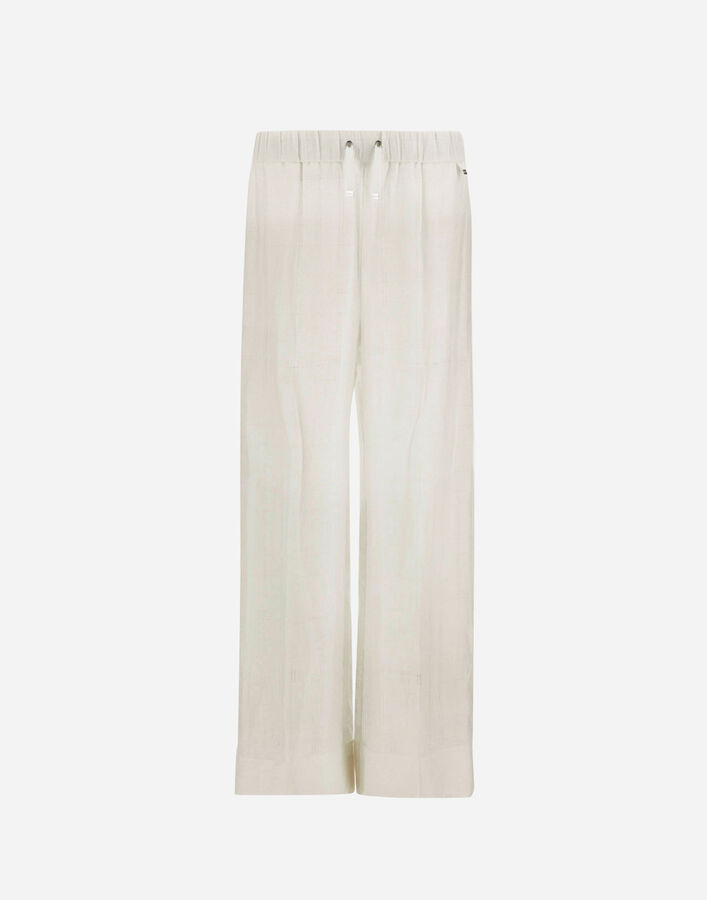 Herno RESORT TROUSERS IN CHECK LINEN White PT00041DR171411000