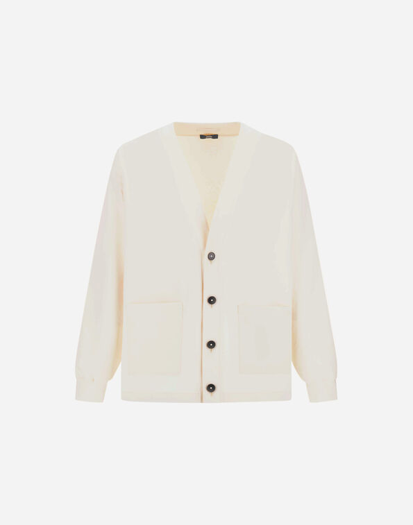 Herno CARDIGAN IN FRESH CRINKLED WOVEN Ivory GA000211U128791200