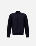 Herno RESORT CARDIGAN IN CASHMERE COTTON KNIT & FELTED WOOL Dark Blue MC00041UR721089290