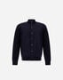 Herno RESORT CARDIGAN IN CASHMERE COTTON KNIT & FELTED WOOL Dark Blue MC00041UR721089290