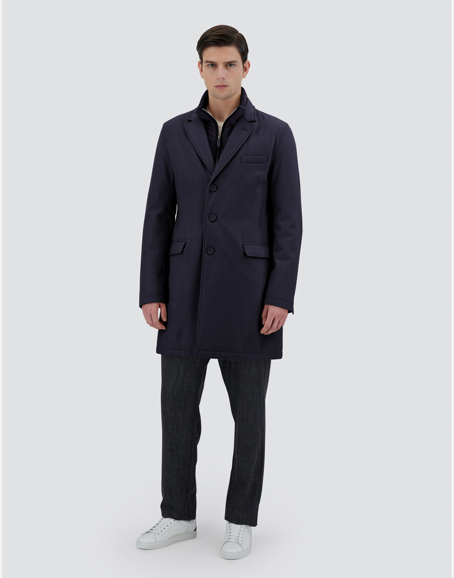 Herno navy coat sales