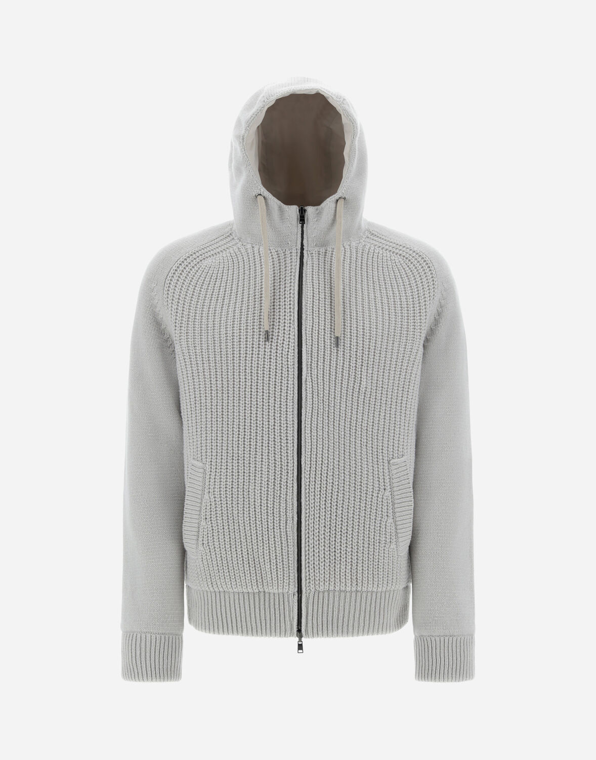 Herno Resort Infinity Mix Knit & Rev Ponente ボンバージャケット In Ice